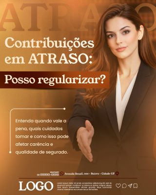 Advocacia Previdenciarista Contribuições em Atraso PSD Editável