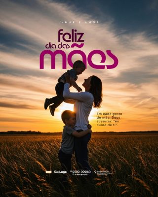 Dia das Mães Feliz Amor Cuidado Template Emocional PSD Editável