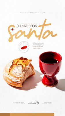 Quinta-Feira Santa Eucaristia Fé e Esperança PSD Editável