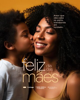 Dia das Mães Amor que Transborda em Cuidado Template PSD Editável