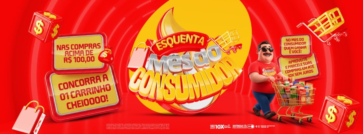 Mês do Consumidor Esquentando Ofertas Promoção Varejo PSD Editável