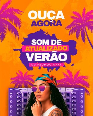Verão Ouça Agora Som de Verão Atualizado CD Promocional PSD Editável