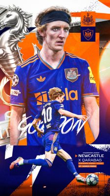 Champions League Newcastle vs Qarabag Jogo no St James Park PSD Editável