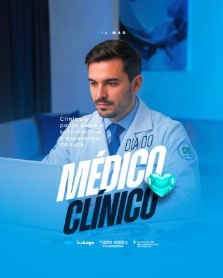 Dia do Médico Modelo de Post Profissional PSD Editável