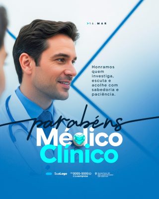 Médico Clínico Dia 18 de Outubro Honramos quem investiga PSD Editável