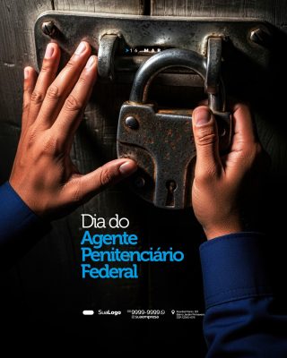Dia do Agente Penitenciário Federal 16 Março Template PSD Editável
