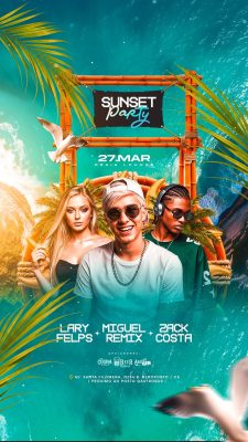 Flyer Story Próximos Shows Sunset Party PSD Editável