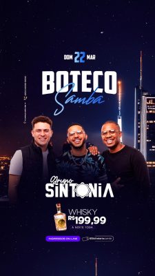 Flyer Story Próximos Shows  Boteco Samba Grupo Sintonia PSD Editável