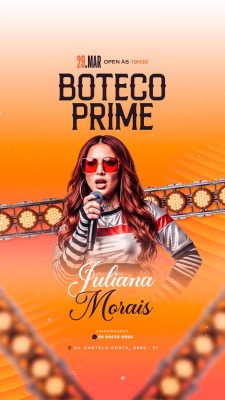 Flyer Story Boteco Prime 29 Março Juliana Morais Próximos Shows PSD Editável