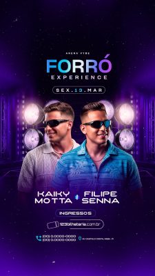 Flyer Story Próximos Shows Forró Experience PSD Editável