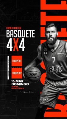 Story Basquete 4x4 Torneio Master 15 Mar Domingo PSD Editável