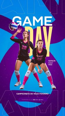 Story Campeonato de Vôlei Feminino Game Day PSD Editável