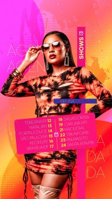 Flyer Story Agenda de Shows Bruna Motta  PSD Editável