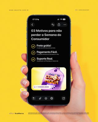 Semana do Consumidor Motivos para Não Perder Post Promocional PSD Editável