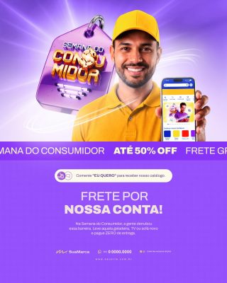 Semana do Consumidor Descontos e Frete Grátis PSD Editável