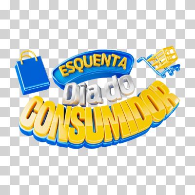 Esquenta Dia do Consumidor Ofertas Descontos Compras Selo 3D PNG Transparente