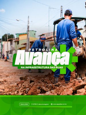 Infraestrutura Avança nas Ruas da Cidade PSD Editável
