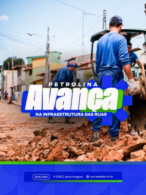 Infraestrutura Avança nas Ruas da Cidade PSD Editável