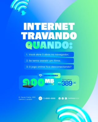 Provedor Internet Travando Fibra Óptica PSD Editável