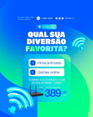 Provedor Qual Sua Diversão Favorita PSD Editável