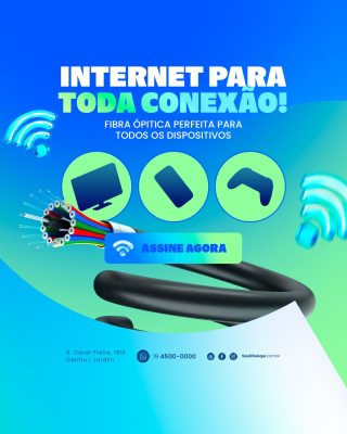 Provedor Internet para Toda Conexão Fibra Óptica Assine Agora PSD Editável