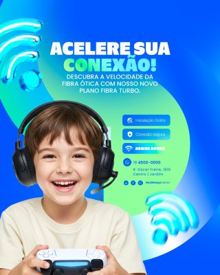 Provedor Acelere Sua Conexão Fibra Turbo PSD Editável