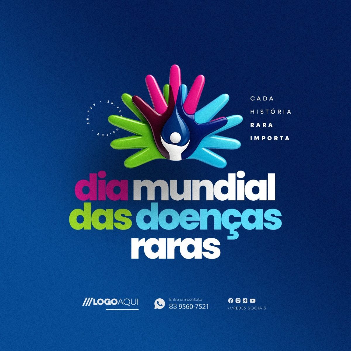 Dia Mundial da Doença Rara 28 de Fevereiro PSD Editável