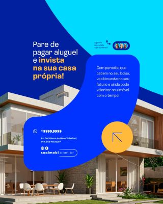 Imóvel Pare de Pagar Aluguel e Invista Em Casa Própria Anúncio PSD Editável