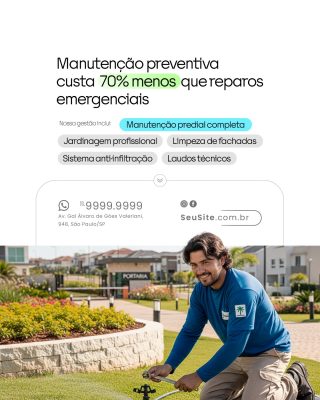 Manutenção Preventiva Custa 70% Menos Que Reparos Emergenciais PSD Editável