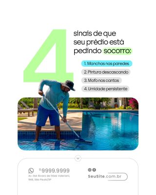 Prédio Pedindo Socorro Sinais de Problemas Manutenção PSD Editável