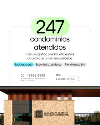 Gestão Predial Eficiente 247 Condomínios Atendidos PSD Editável