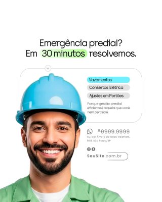 Emergência Predial Em 30 Minutos Resolvemos Condomínio PSD Editável