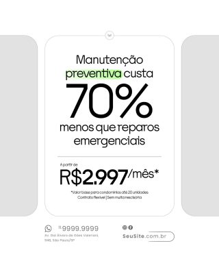 Manutenção Preventiva Custos e Benefícios PSD Editável