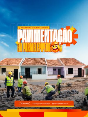 Pavimentação em Paralelepípedos na Rua Pedro Segundo Centro PSD Editável