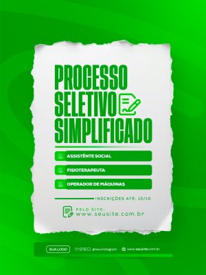 Processo Seletivo Simplificado Anuncie Suas Vagas PSD Editável