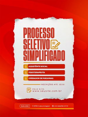 Processo Seletivo Simplificado Banner de Recrutamento PSD Editável