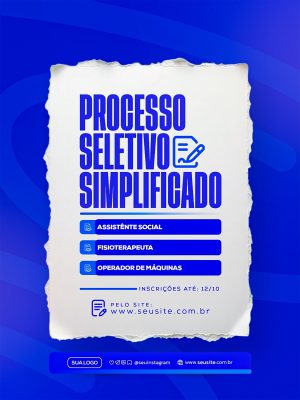 Processo Seletivo Simplificado Vagas Disponíveis Flyer PSD Editável