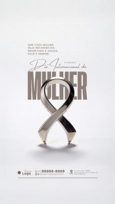 Dia Internacional da Mulher Mensagem Especial Stories PSD Editável