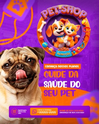 Pet Shop Cuide da Saúde do Seu Pet Agende Agora Promocional PSD Editável