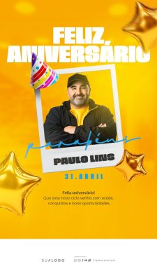 Story Feliz Aniversário Parabéns Colaborador PSD editável