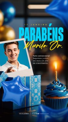 Story Feliz Aniversário Parabéns Colaborador PSD editável