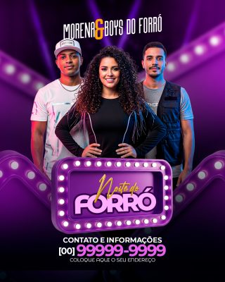 Flyer Feed Show Evento Noite do Forró Arte PSD Editável