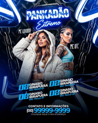 Flyer Feed Pankadão Extremo Flyer Efeito Neon e Correntes PSD Editável