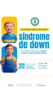 Story Síndrome de Down Conscientização e Inclusão Social PSD Editável