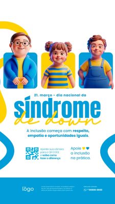 Story Síndrome de Down A Inclusão Começa com Respeito Template PSD Editável
