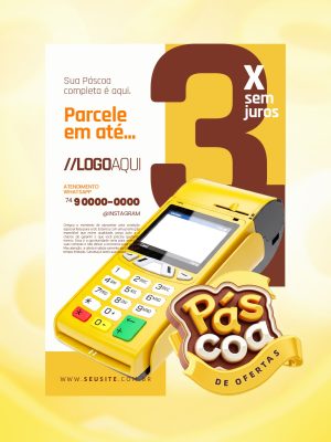 Páscoa de Ofertas Parcele em Até 3x Sem Juros PSD Editável