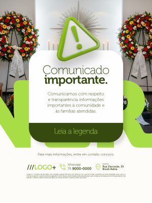 Comunicado Importante Funerária PSD Editável