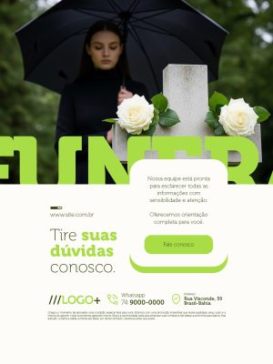 Funerária Tire Suas Dúvidas Conosco PSD Editável