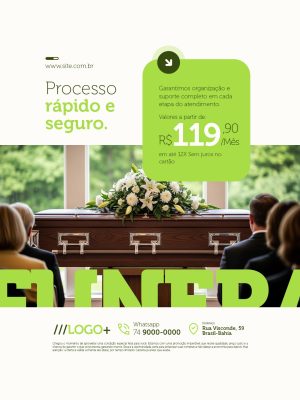 Funerária Processo Rápido Seguro PSD Editável