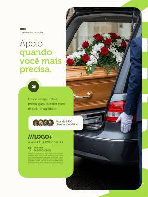 Funerária Apoio Quando Você Mais Precisa PSD Editável